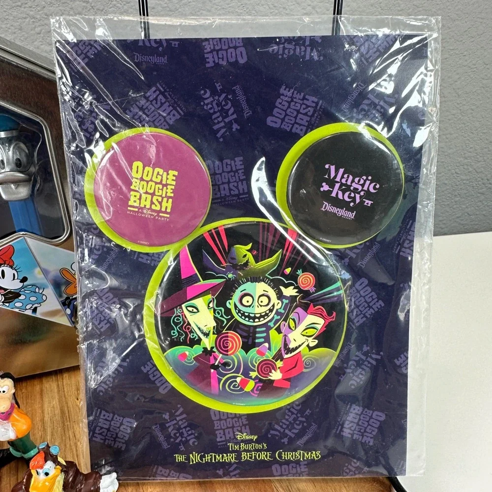 Disney Orange Bird PEZ 100th Tin Oogie Boogie Bash Pins Goof Troops VTG Mickey